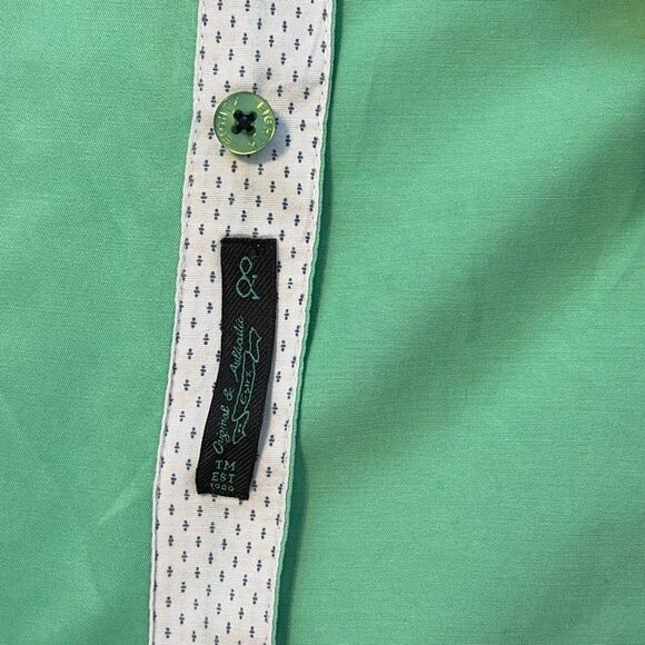 Eight X Premium Green Long Sleeve Button Down Shirt Men’s Medium Modern Fit - Picture 5 of 8